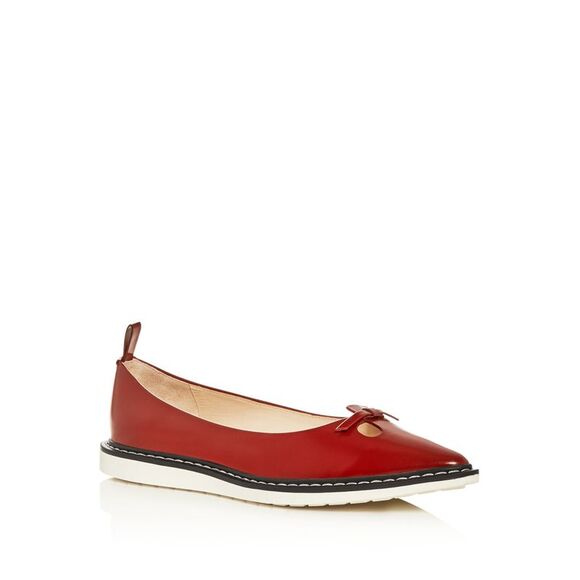 MARC JACOBS Womens Red Cutouts Mouse Shoe Pointed Toe Slip On Leather Flats 36 - Picture 1 of 4